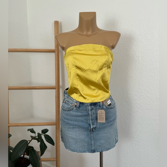 NWT Women's Satin Bustier Tube Top - Wild Fable 
Yellow M - Picture 7 of 7